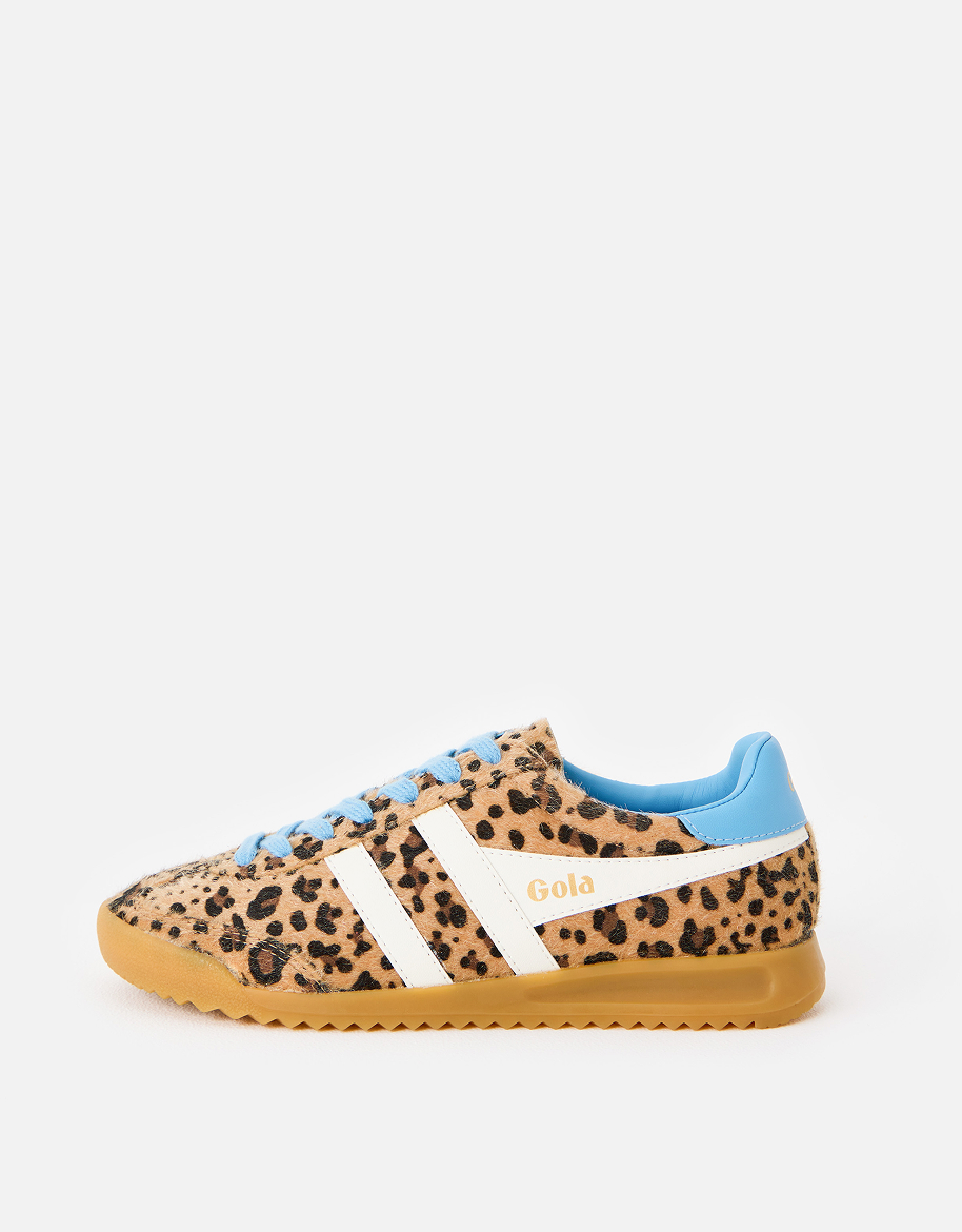Gola x OB Exclusive Torpedo Brown Animal Print & Blue Trainers